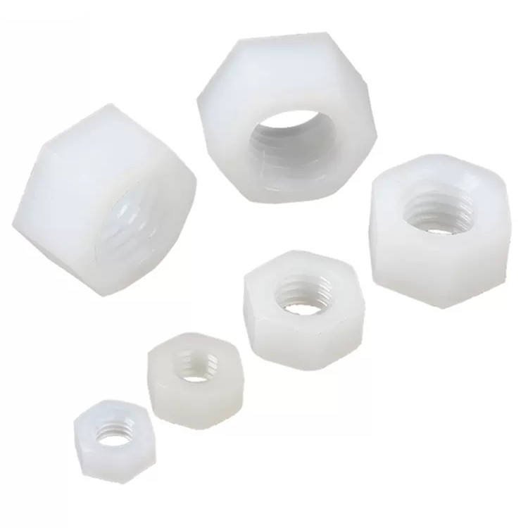 Din934 M2~M20 Black/White Automobile Fastener Nylon Hex Nut Hexagon Plastic Nuts Metric Thread Suit For Screws Bolts