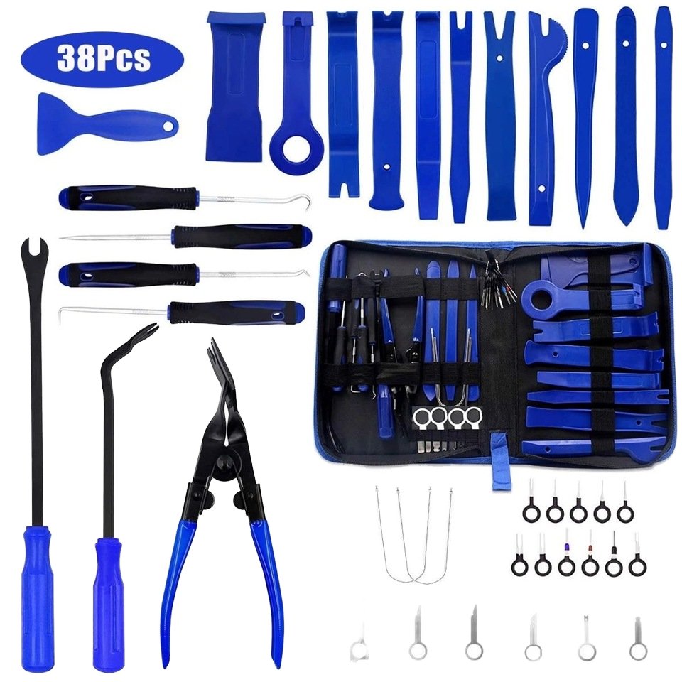 38pcs Wrench Car Door Fastener Panel Disassembly Pry Clip Removal Pliers Auto Interior Decoration Maintenance Tool Kit