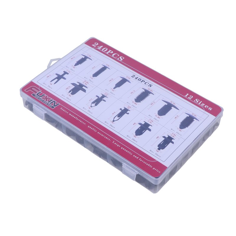 12 types 240pcs mixed u clip fastener for vw golf car body push retainer clips plastic rivet fastener kit auto fender bumper