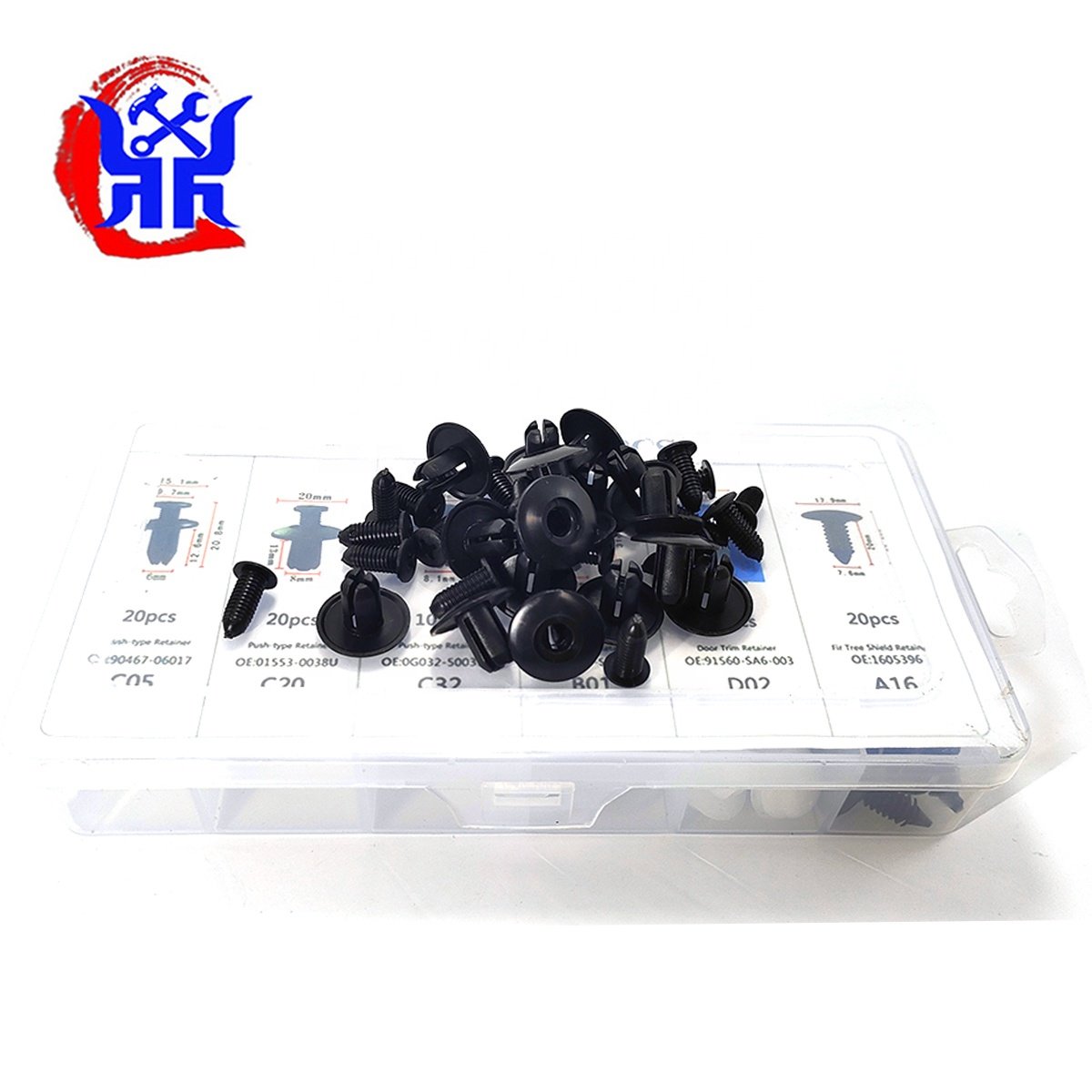 Universal Auto Rivet Fastener plastic Car Body Trim Clips 100pcs