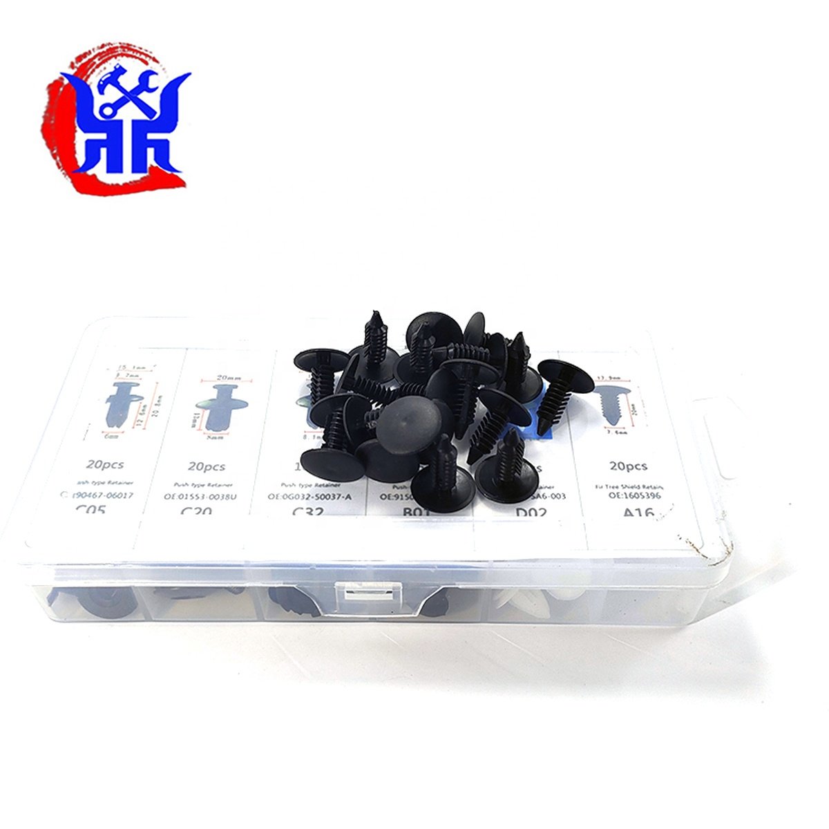 Universal Auto Rivet Fastener plastic Car Body Trim Clips 100pcs