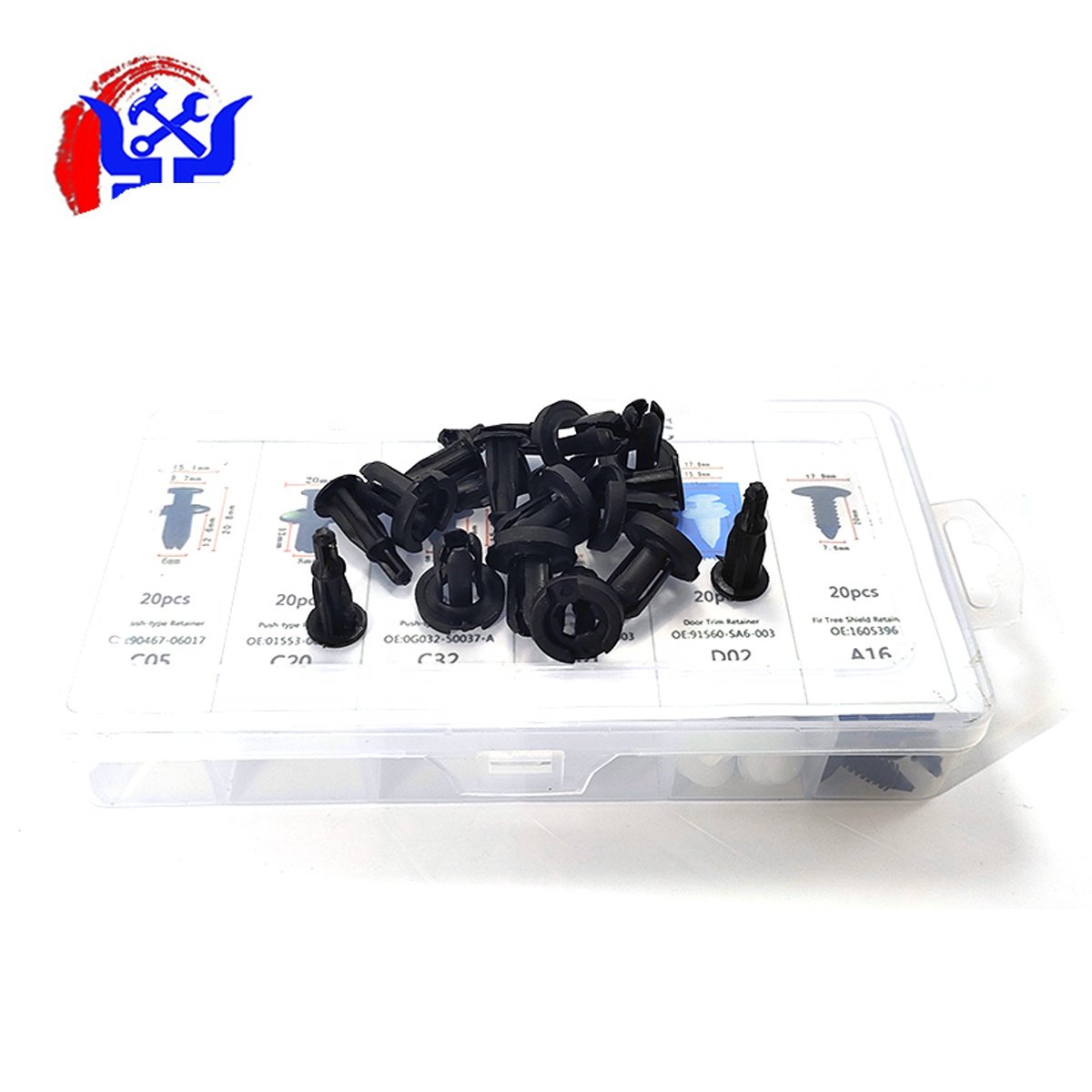 Universal Auto Rivet Fastener plastic Car Body Trim Clips 100pcs