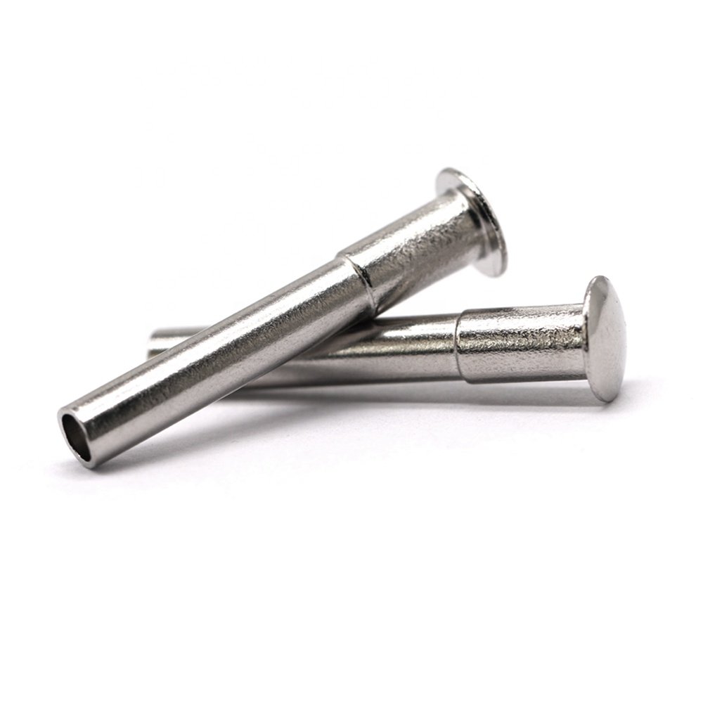 China Made OEM Custom Remaches Iron Rivet Nickel Plated Round Head Step Semi Tubular 5mm Rivets for New Energy Auto Accessories