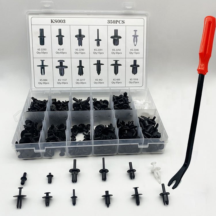 350PCS Auto Fastener Kit Car Universal Auto Plastic Rivet Automotive Fender Bumper Car Clip Fasteners Plastic Car Clip