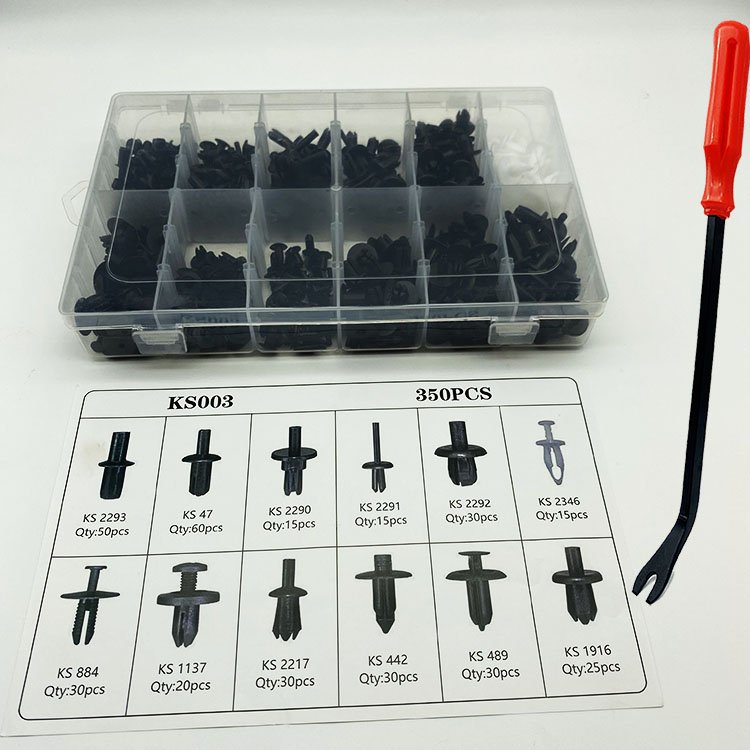 350PCS Auto Fastener Kit Car Universal Auto Plastic Rivet Automotive Fender Bumper Car Clip Fasteners Plastic Car Clip