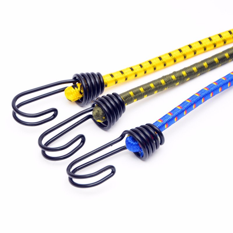 Manufacturer Stretch Elastic Tent Rope Clothesline Double Hook Luggage Outdoor Binding Rope Motorcycle Luggage Steel Hook Rope