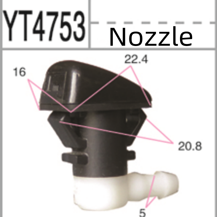 YT4753 Custom Headlight Car Front Screen Washer Nozzle Car Window Washer Jet Nozzle