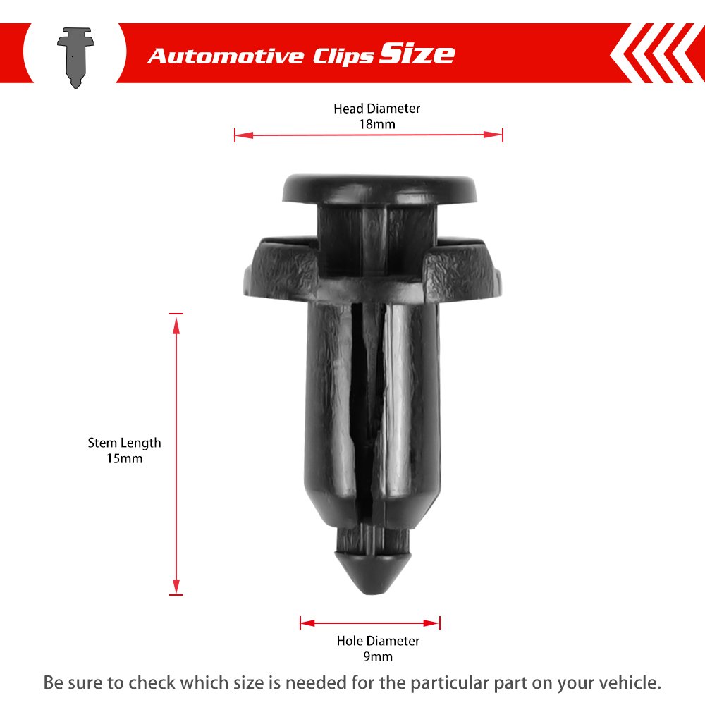QGZ202 Auto Parts Push Type Car Door Panel Trim Fender Bumper Nylon Plastic Clips Auto Fastener for Honda/Nissan