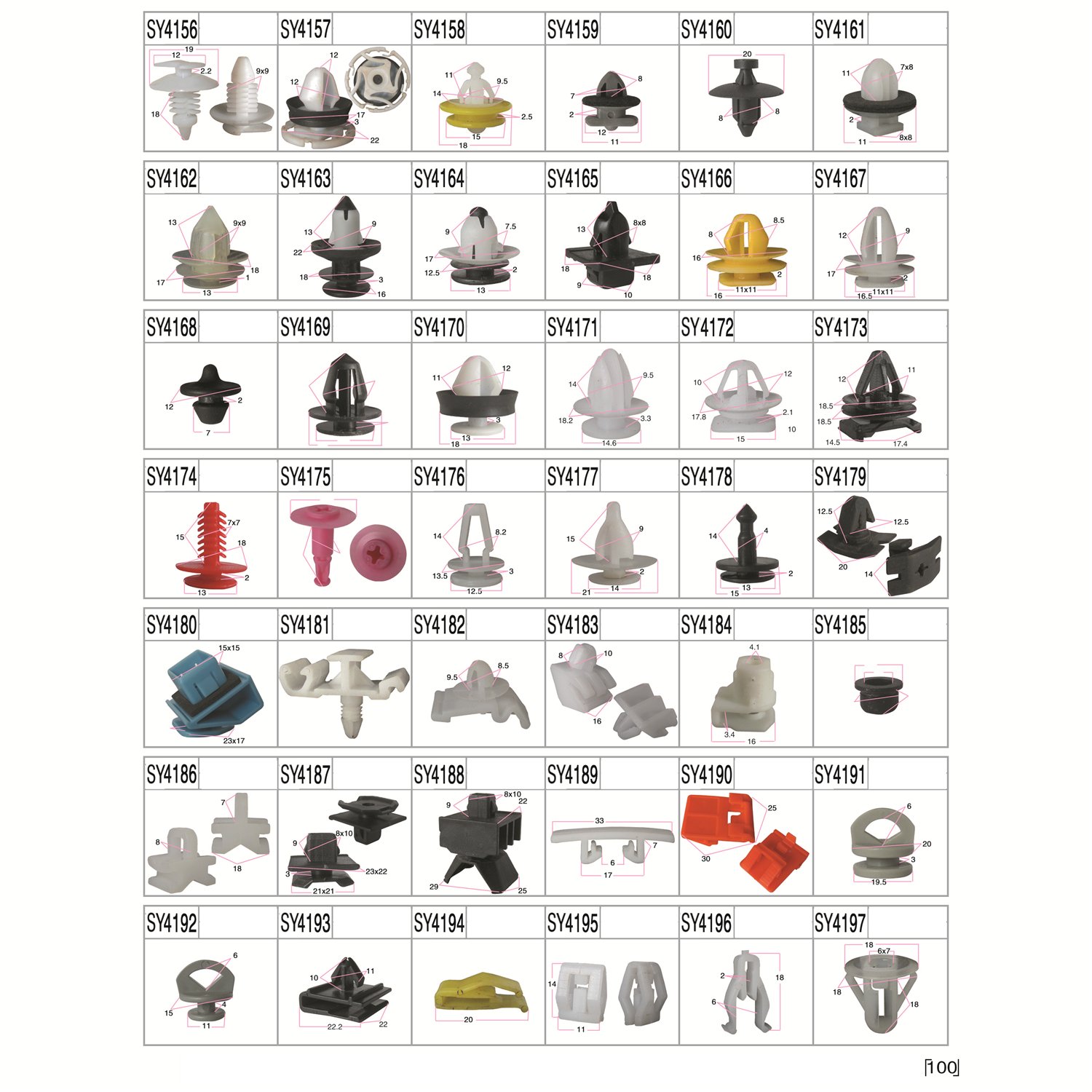 Auto Bumper Clips Car Fasteners Plastic Rivet Fasteners Fender Clips Universal Auto Bumper Clips