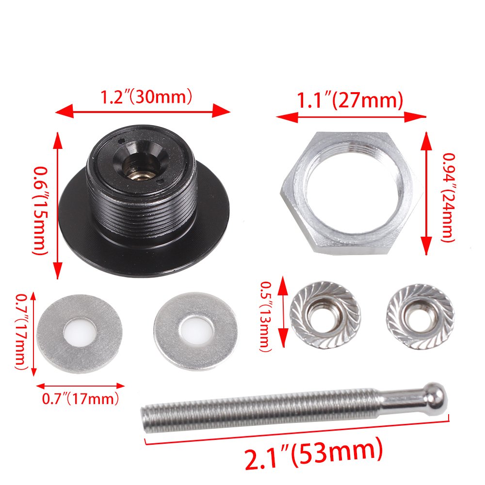 Universal Style Push Button Billet Hood Pins Lock Clip Kit Car Quick Pins