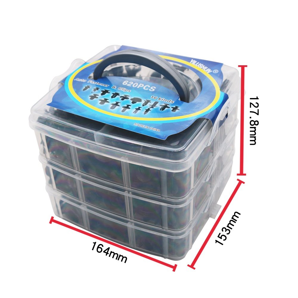 HE132 Car Push Retainer Clips & Plastic Fasteners Kit 620pcs