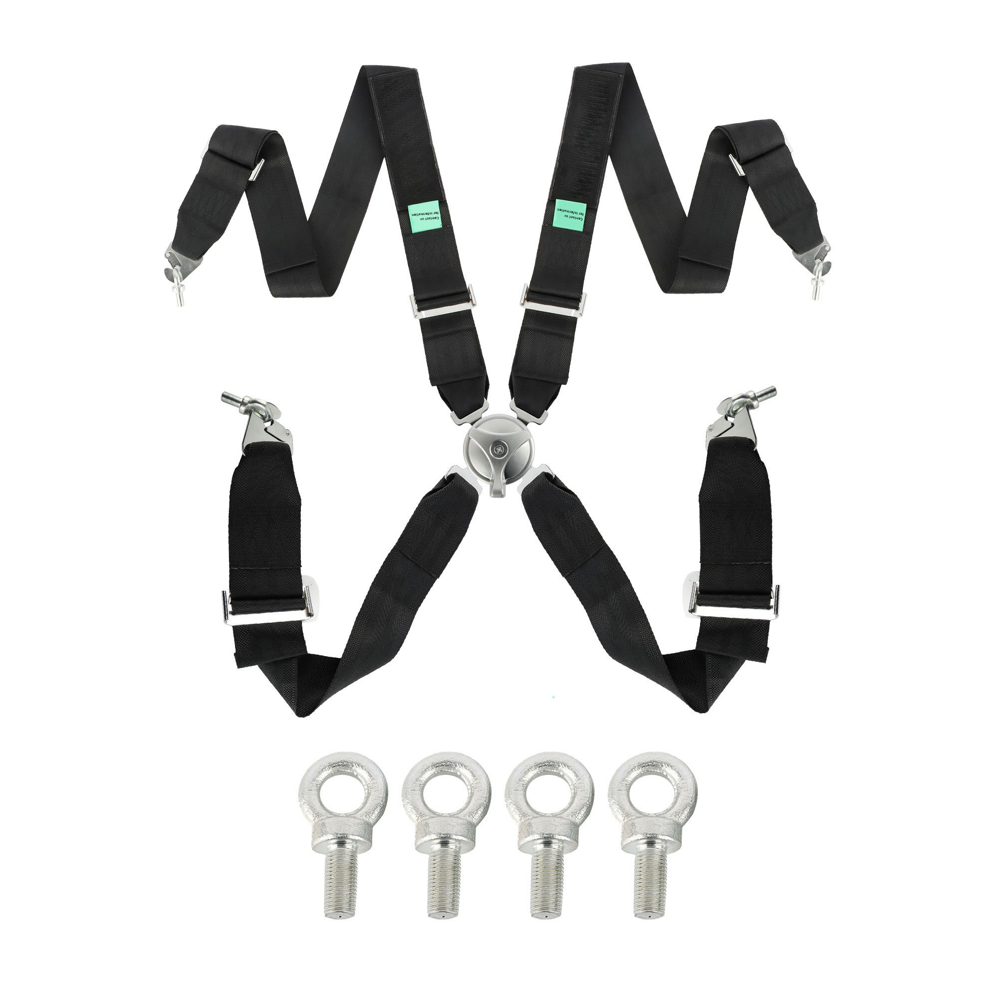 JDM 4 Points Seatbelts 3 Inch Sports Auto Safety Seat Belt Kit Seatbelt Racing Car 4 Point Racing Harness Hook and Loop Fastener