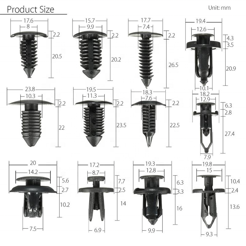 Auto consumable parts plastic clips and fasteners plastic fixing clip car body rivet fasteners