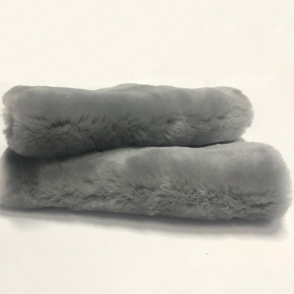 Customized New Design Russia Flag Natural Comfort Auto Authentic Sheepskin Car Seat Belt Pads, Wool Soft Texture Shoulder Cover