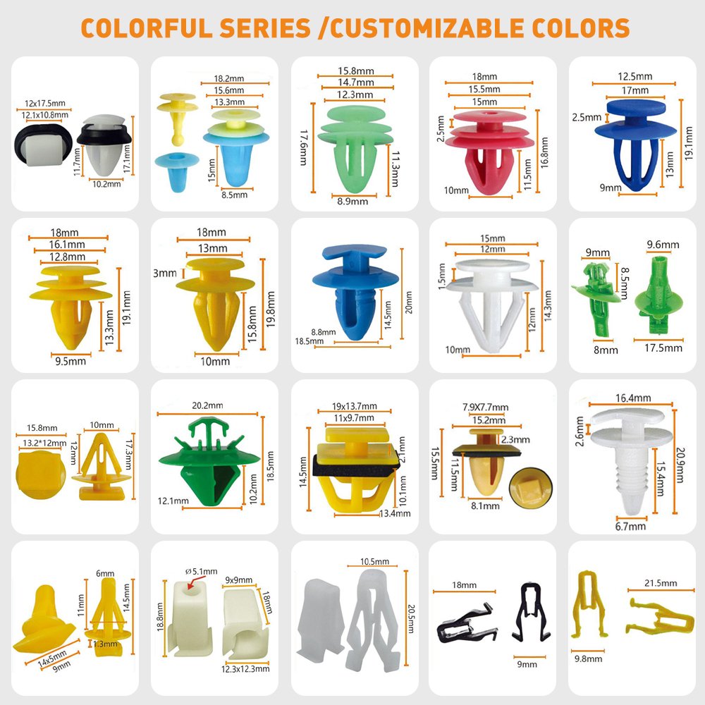 QGC-C035 Automotive fasteners export from Asia OEM factor plastic rivets nylon POM material bumper holder clips
