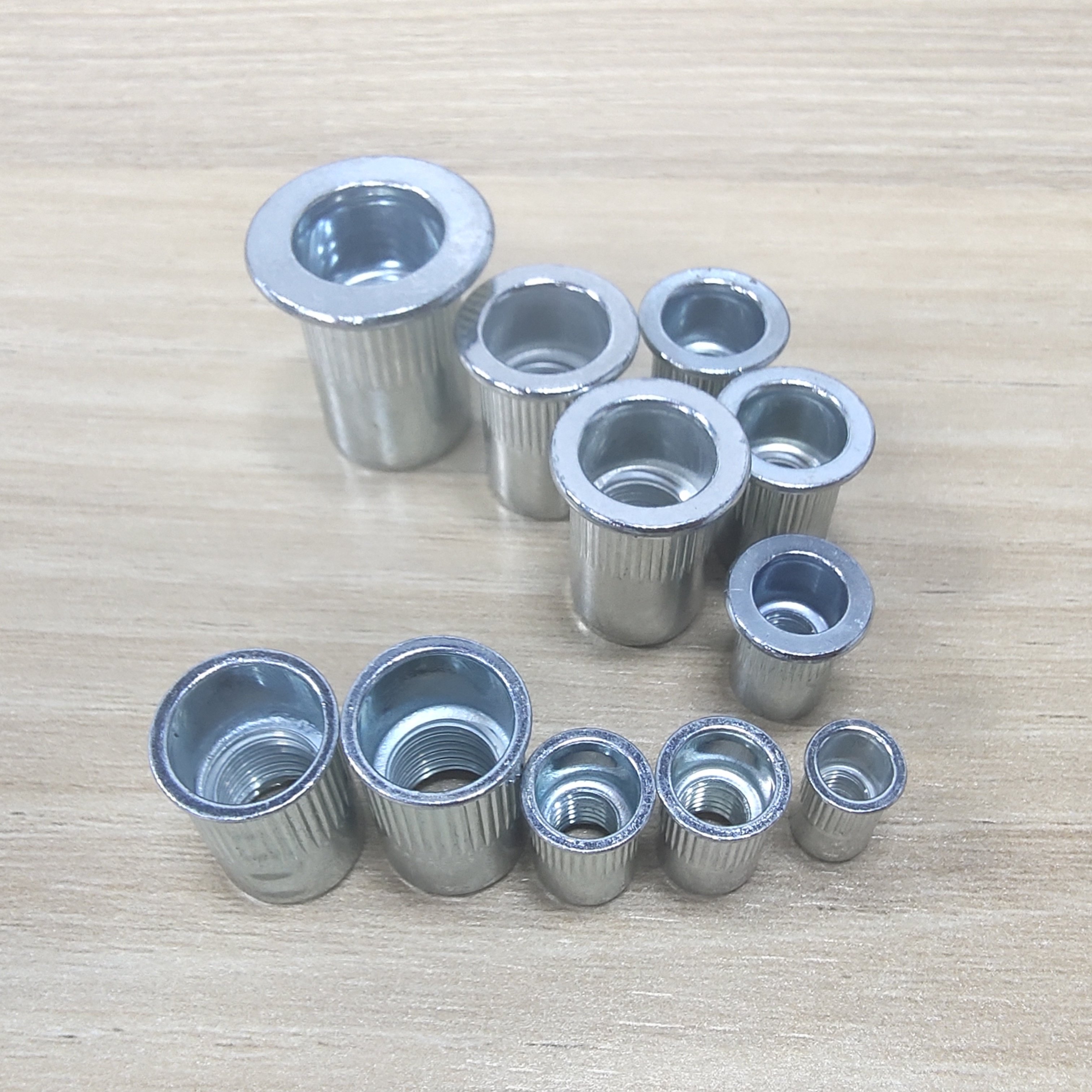 Stainless Steel Zinc Plated Galvanized Aluminum Clamping Nut Round Flat Head Self Clinching Rivet Nut for Mounting Metal Sheet