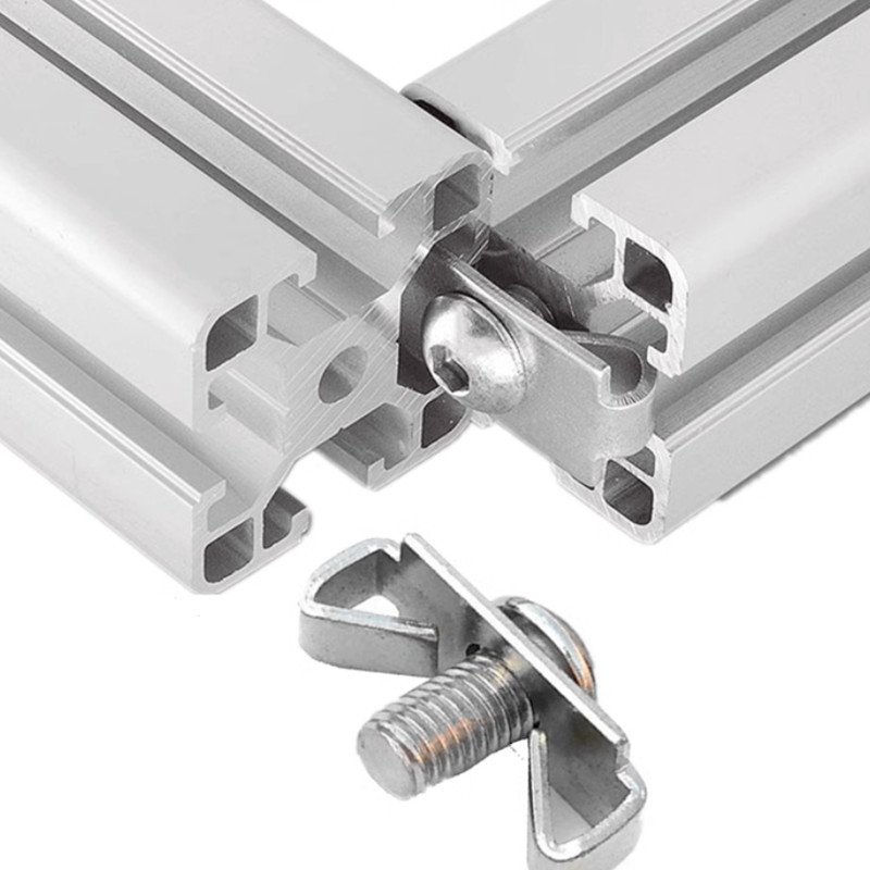 Built-in Link Elastic Fastener Right Angle Connecting Interior Connector Spring Fastener For T Slot Aluminum Profile Frame
