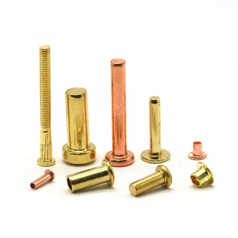 Custom Metal Flat Solid Tubular Rivets Flat Fasteners Clips Automotive Auto Brake Brass Fasteners Custom Brass Rivet Fasteners