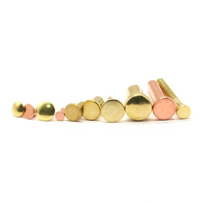 Custom Metal Flat Solid Tubular Rivets Flat Fasteners Clips Automotive Auto Brake Brass Fasteners Custom Brass Rivet Fasteners