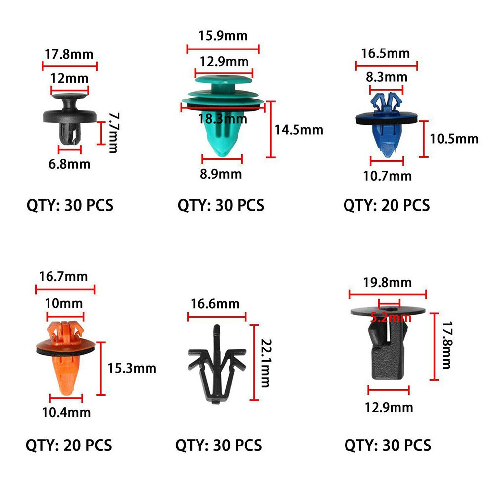 635Pcs Car Push Retainer Clips&Auto Fasteners Assortment Car Plastic Clips Rivet Bumper Kit Body Clips
