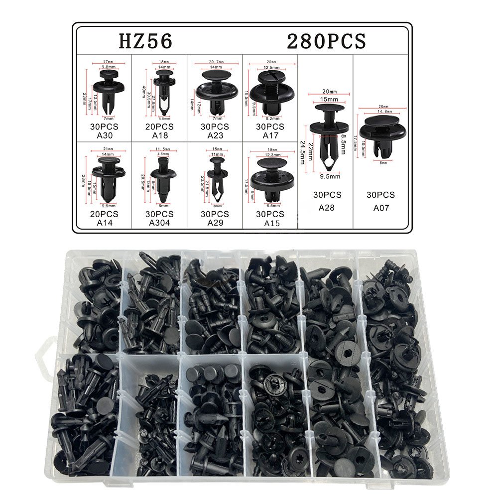 High Quality Universal 280PCS Nylon Expansion Screw Bumper Push Rivet Bumper Clip Kit Auto Fastener Clip