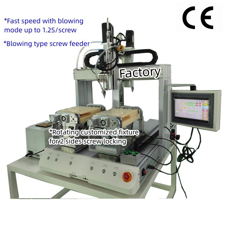 BBA Desktop XYZ Automatic screwing robot multi station screw feeder machinery double screwdriver head screw fastening machine