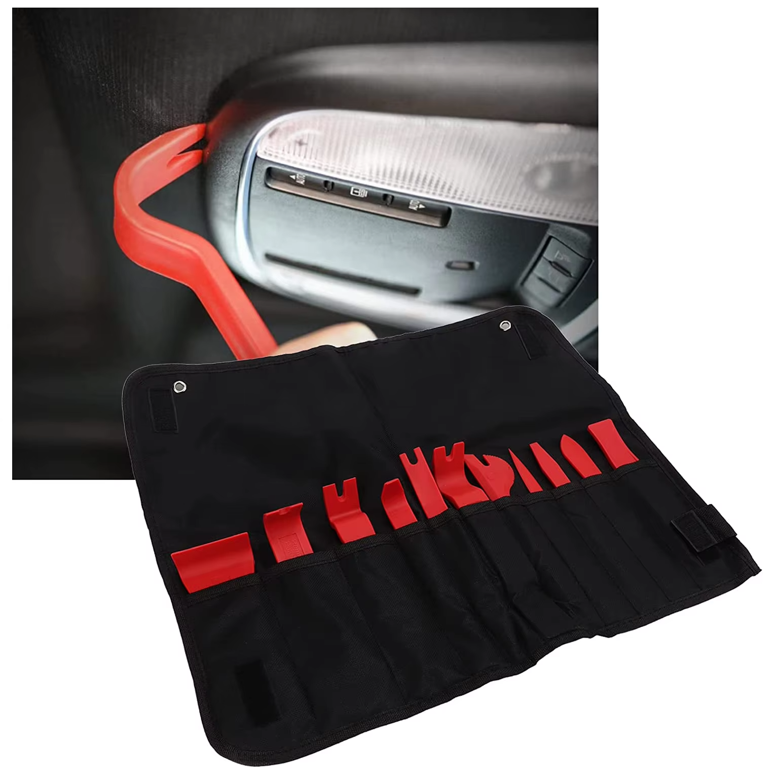 11PCS Auto Car Repair Trim Removal Tool Set Fastener Remover Panel Kit With Storage Bag For Door Panel Audio Dash Window