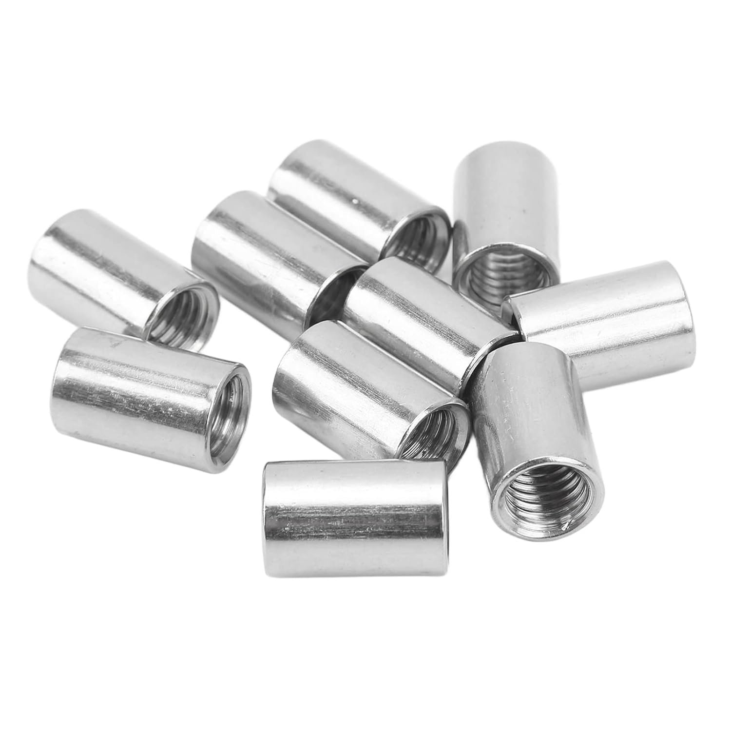 Round Connector Nuts, Carbon Steel Round Coupling Nut, Female Thread Sleeve Rod Bar Stud Round Coupling Connector
