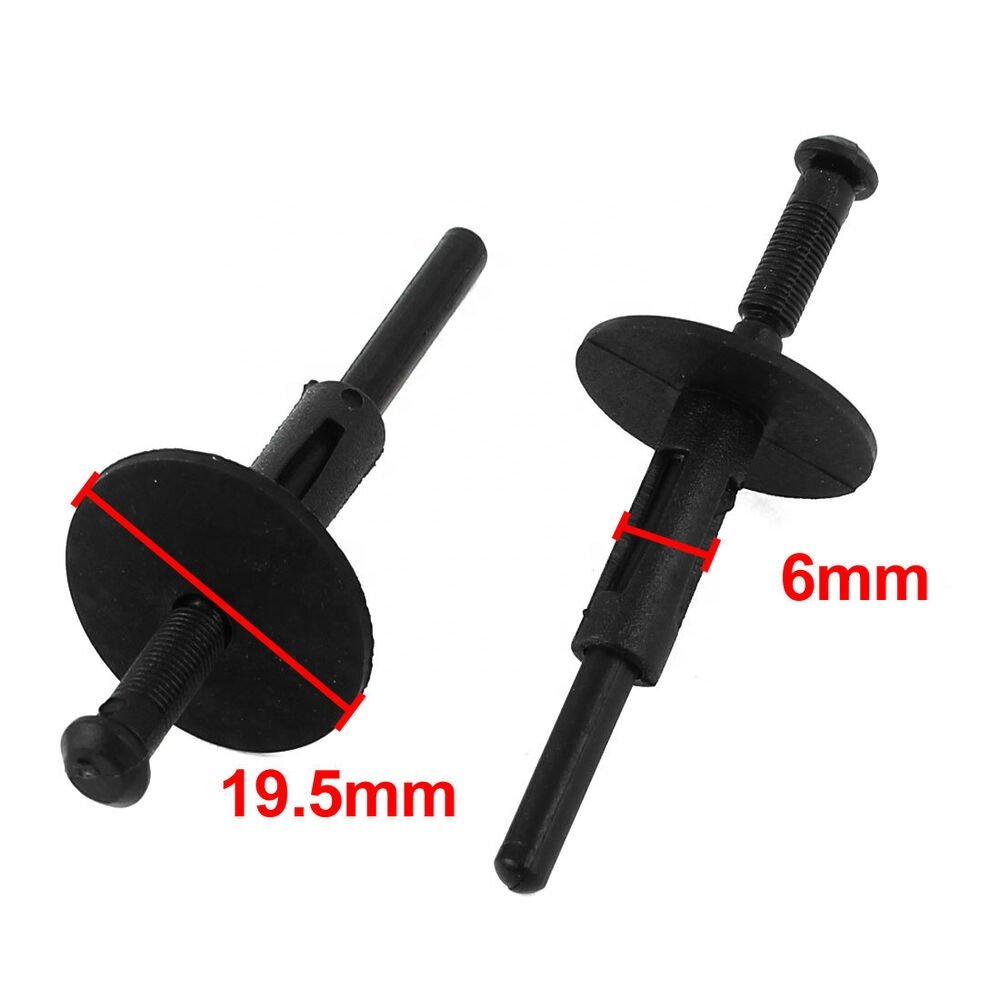 Automotive Bumper Fender 6mm Hole Black Plastic Body Rivets Fasteners Clips Replacement for BMW