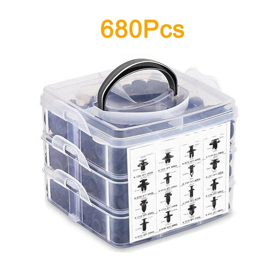 OEM 680PCS Car Fastener Clips Mixed Car Fasteners Door Trim Panel Auto Bumper Rivet Retainer Push Engine Cover Fender Clip