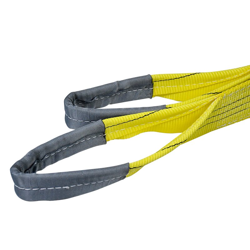 Professional Factory 90mm Custom 1.5m Yellow 3 ton Polyester Eye-Eye Flat Webbing Sling Lifting Strap