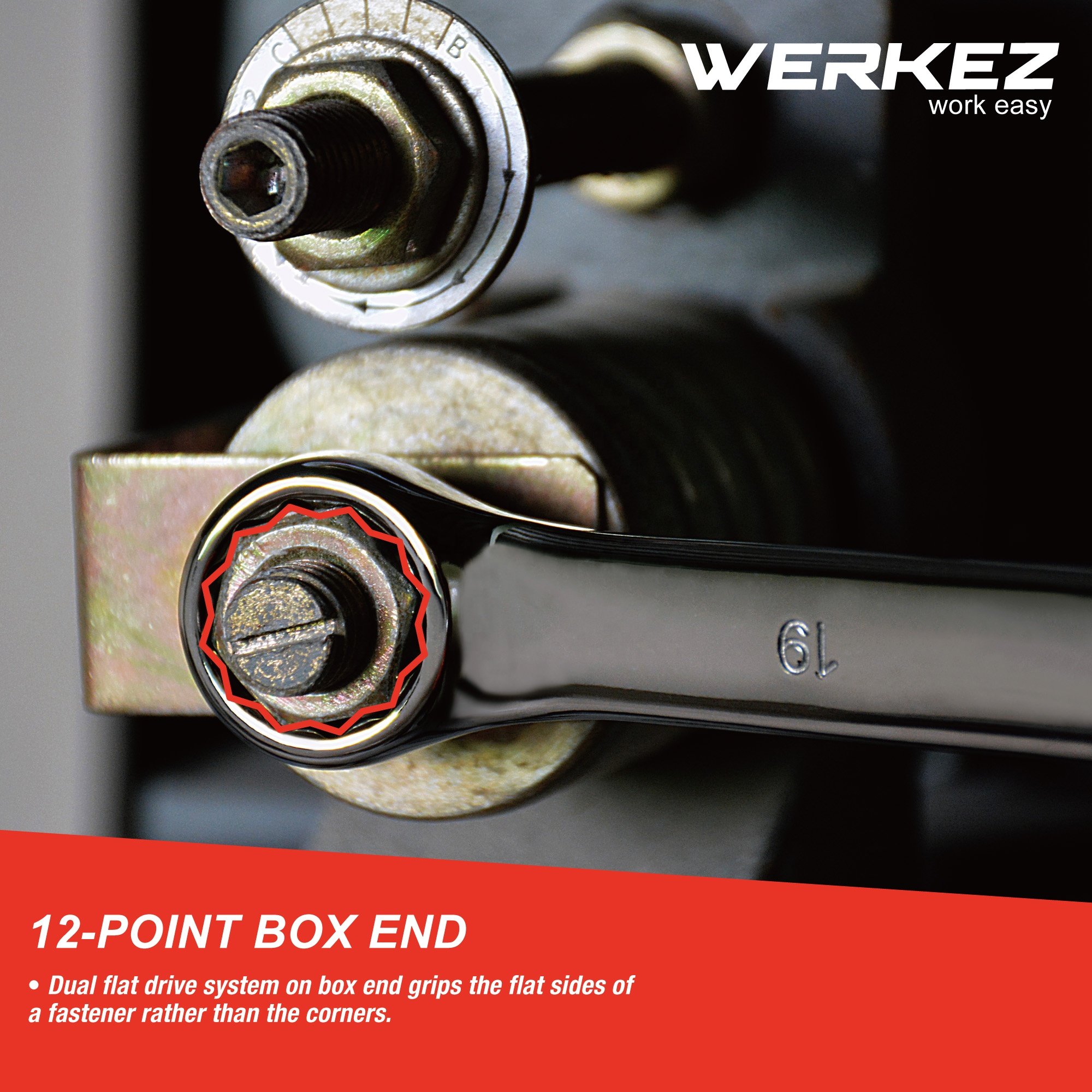 Werkez 14mm High Quality Cr-V Steel Combination Wrench Set Chrome Finish Industrial Hand Tools Repairing Customizable OEM Box