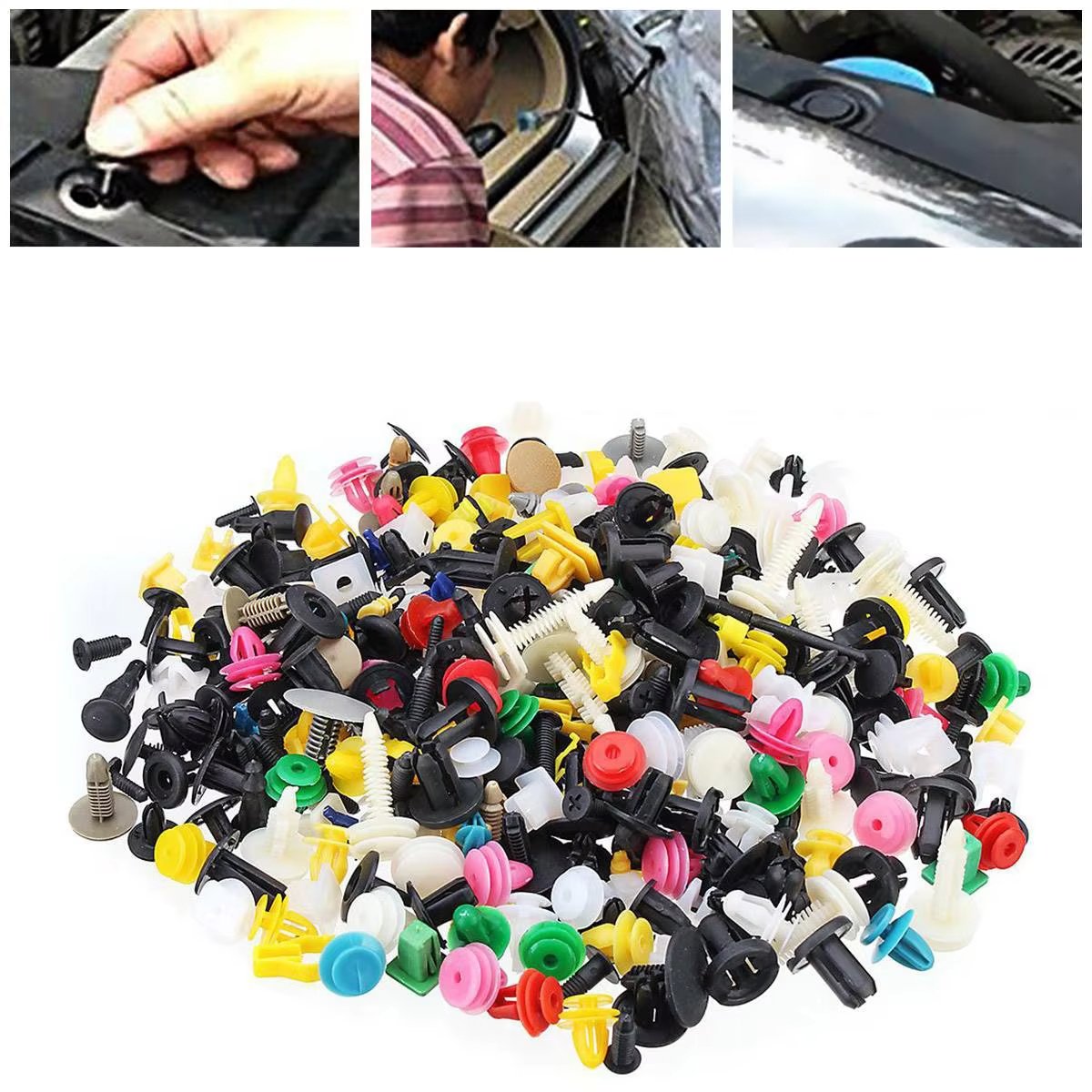 100PCS Mixed Car Screws Buckles Auto Bumper Door Fender Trim Fastener Screw Car Panel Rivet Retainer Plastic Clips Inteior Parts