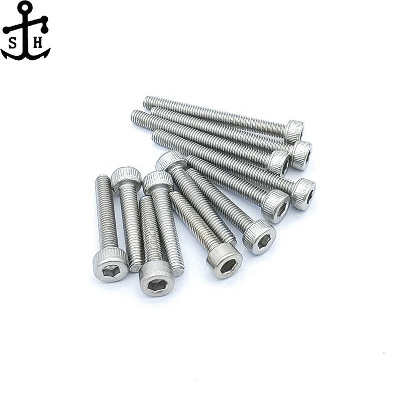 Factory Inventory with or without knurled M3 M4 M6 DIN912 ISO4762 Socket Cap Allen Key head Stainless Steel 304 316 Bolts Screws