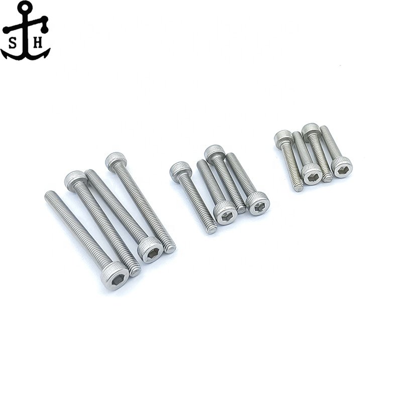 Factory Inventory with or without knurled M3 M4 M6 DIN912 ISO4762 Socket Cap Allen Key head Stainless Steel 304 316 Bolts Screws