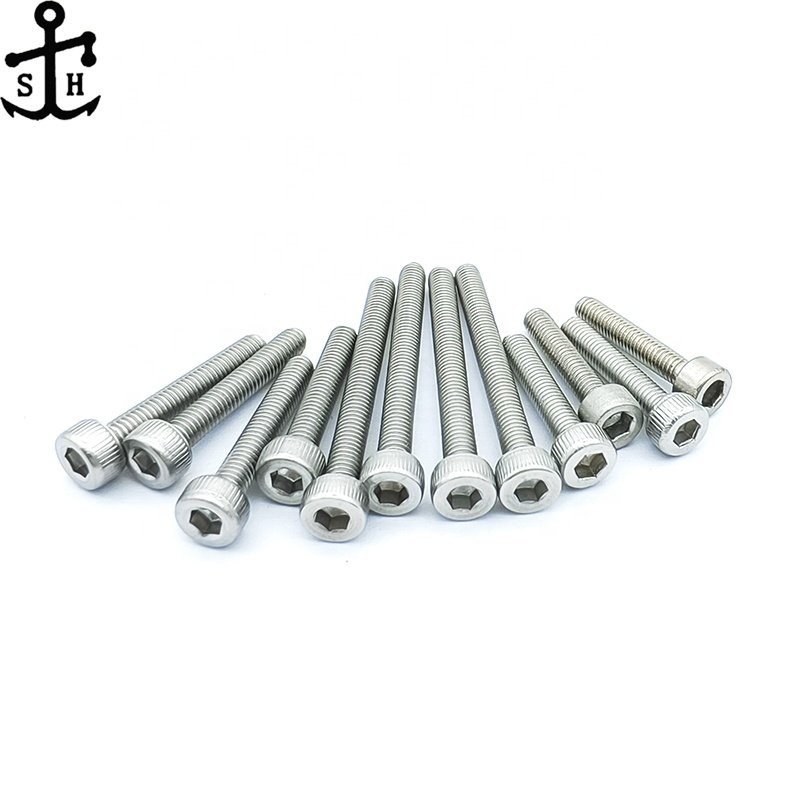 Factory Inventory with or without knurled M3 M4 M6 DIN912 ISO4762 Socket Cap Allen Key head Stainless Steel 304 316 Bolts Screws