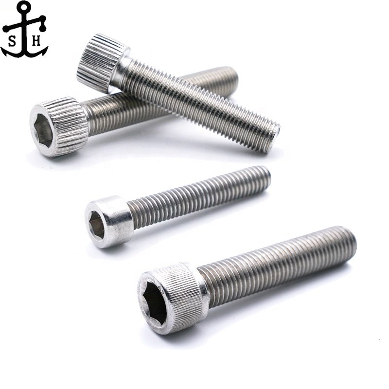 Factory Inventory with or without knurled M3 M4 M6 DIN912 ISO4762 Socket Cap Allen Key head Stainless Steel 304 316 Bolts Screws