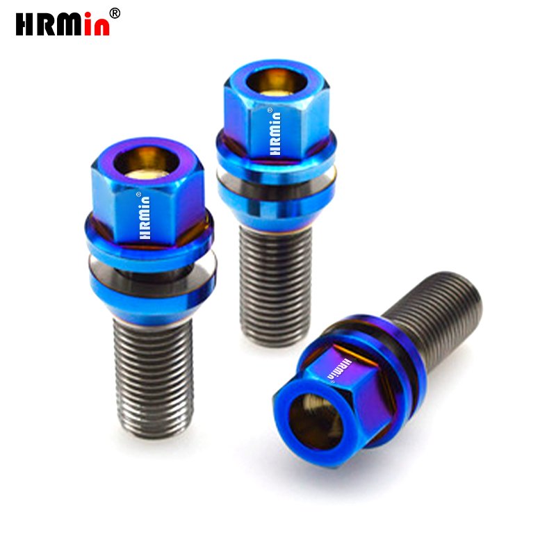 17mm Hollow Hex Floating Cone Seat Gr.5 Titanium Alloy Ti-6Al-4V Automobile Vehicle Car Wheel Hub Bolts M14x1.5x28mm