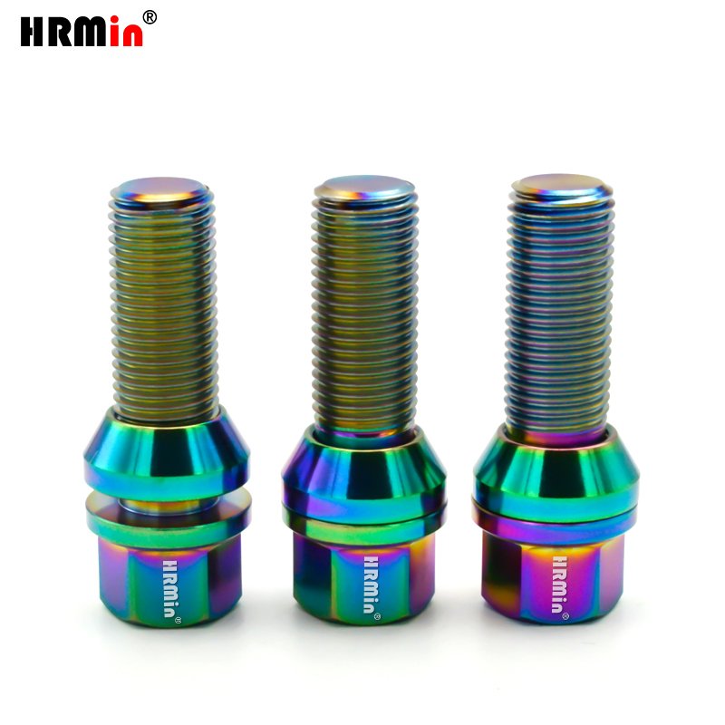 17mm Hollow Hex Floating Cone Seat Gr.5 Titanium Alloy Ti-6Al-4V Automobile Vehicle Car Wheel Hub Bolts M14x1.5x28mm
