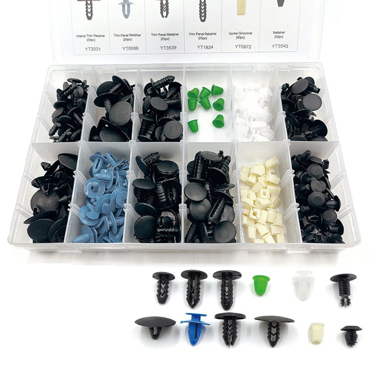 308PCS/Box 12 Kinds Car Plastic Fastener Clips Set Mixed Auto Body Push Retainer Pin Rivet Bumper Door Trim Panel Fastener Clip