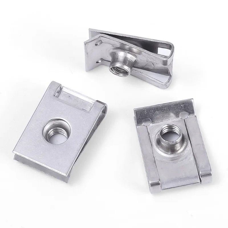 M6 M5 M4 U Type Clips with Thread Nut Set Car Motorcycle Bumper Fender Fastener U-clips Auto Accessories