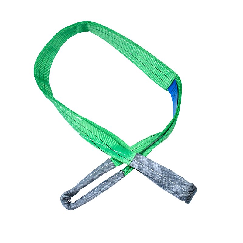 Professional Factory 2" Custom 1.5m Green 2 ton Polyester Eye-Eye Flat Webbing Sling Lifting Strap