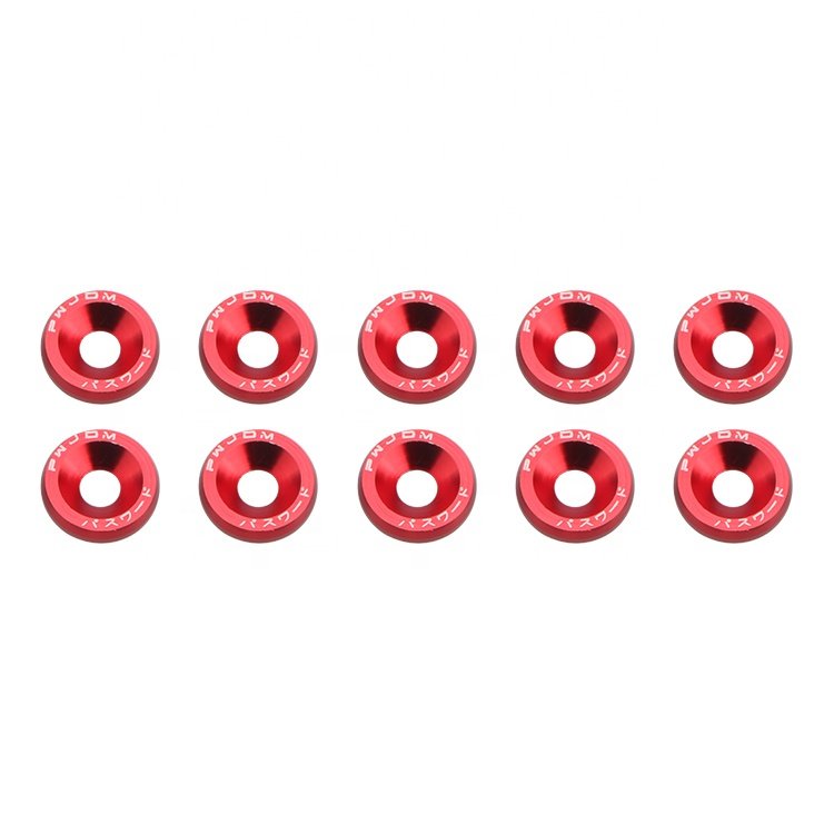 10pcs JDM Racing Autos M6 Gasket Fender Bumper Washer Engine Bay Dress up Fastener Kit