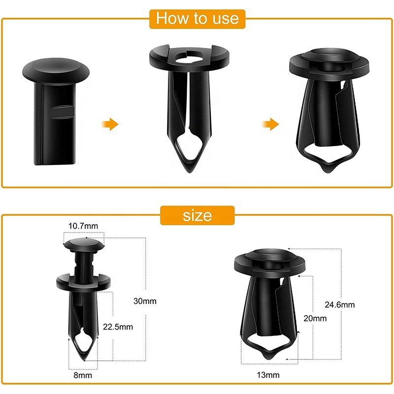 35PCS Black Engine Under Cover Splash Shield Guard Body Bolts Bumper Fender Liner Push Retainer Fastener Rivet Clips