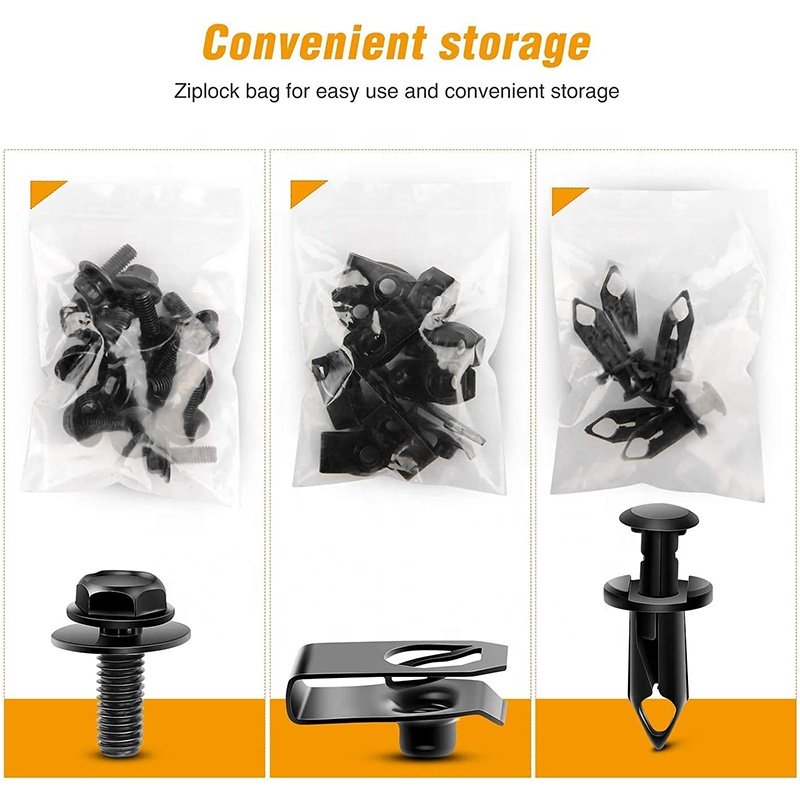 35PCS Black Engine Under Cover Splash Shield Guard Body Bolts Bumper Fender Liner Push Retainer Fastener Rivet Clips