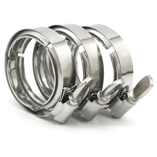 Quick Release American Type Steel Pipe Clamps Perforated Warm Drive Hose Clip V Band Clamp with Handle