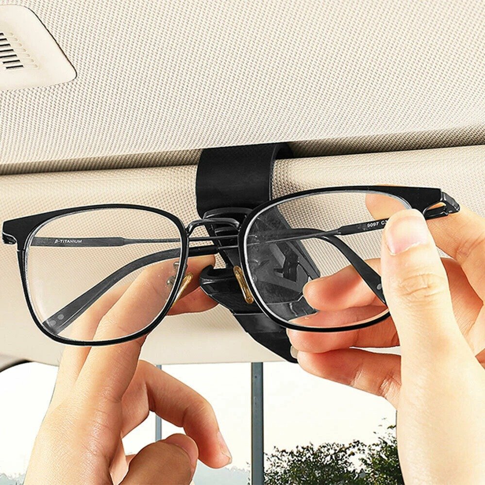 4 Color Auto Sun Visor Glasses Fastener Clip Holder For Sunglasses Eyeglasses Ticket Card Universal MultiFunction Car Interior