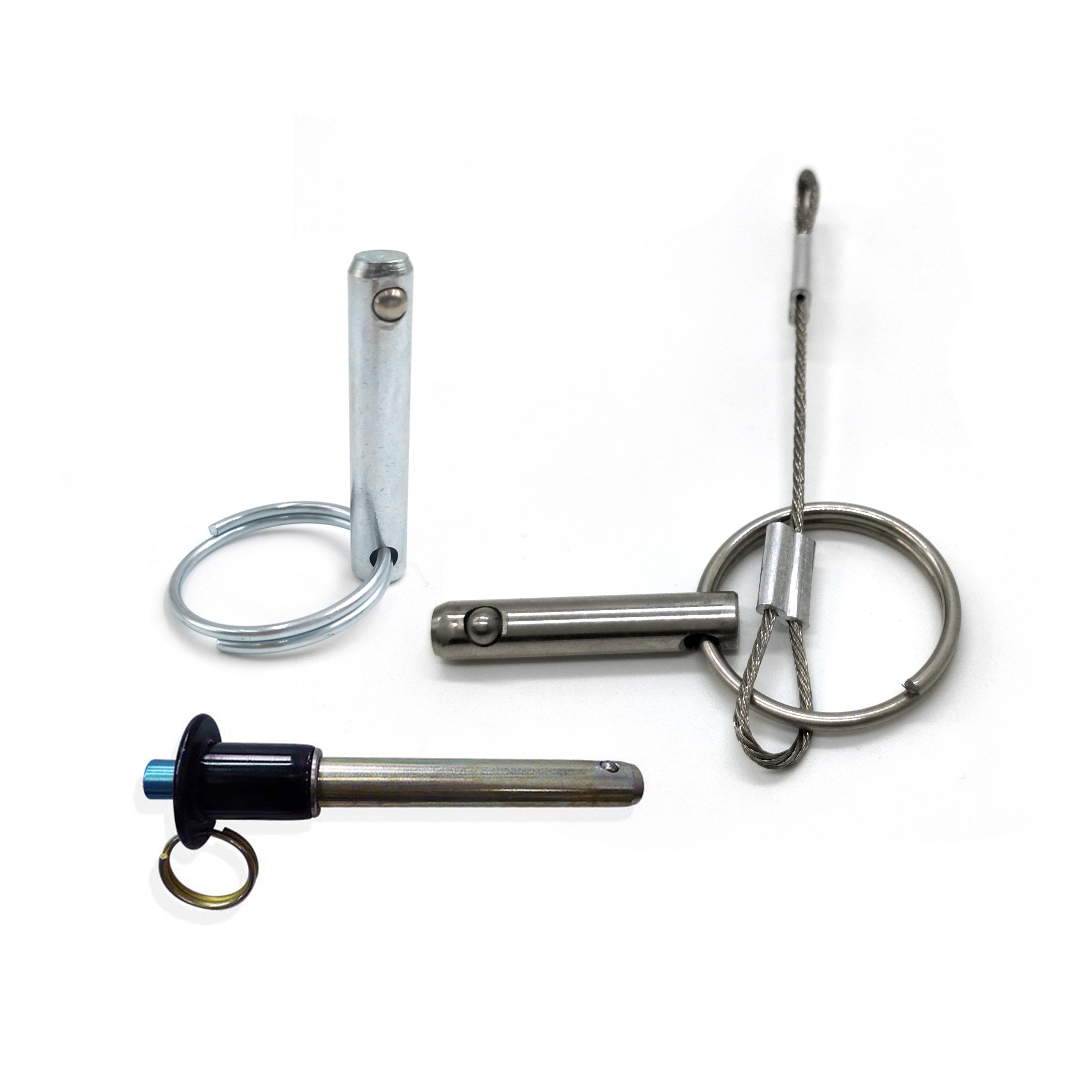Factory Metric Inch High Strength SUS304 SUS316 Push Button Handle Quick Release Ball Locking Pins With Safety Rope