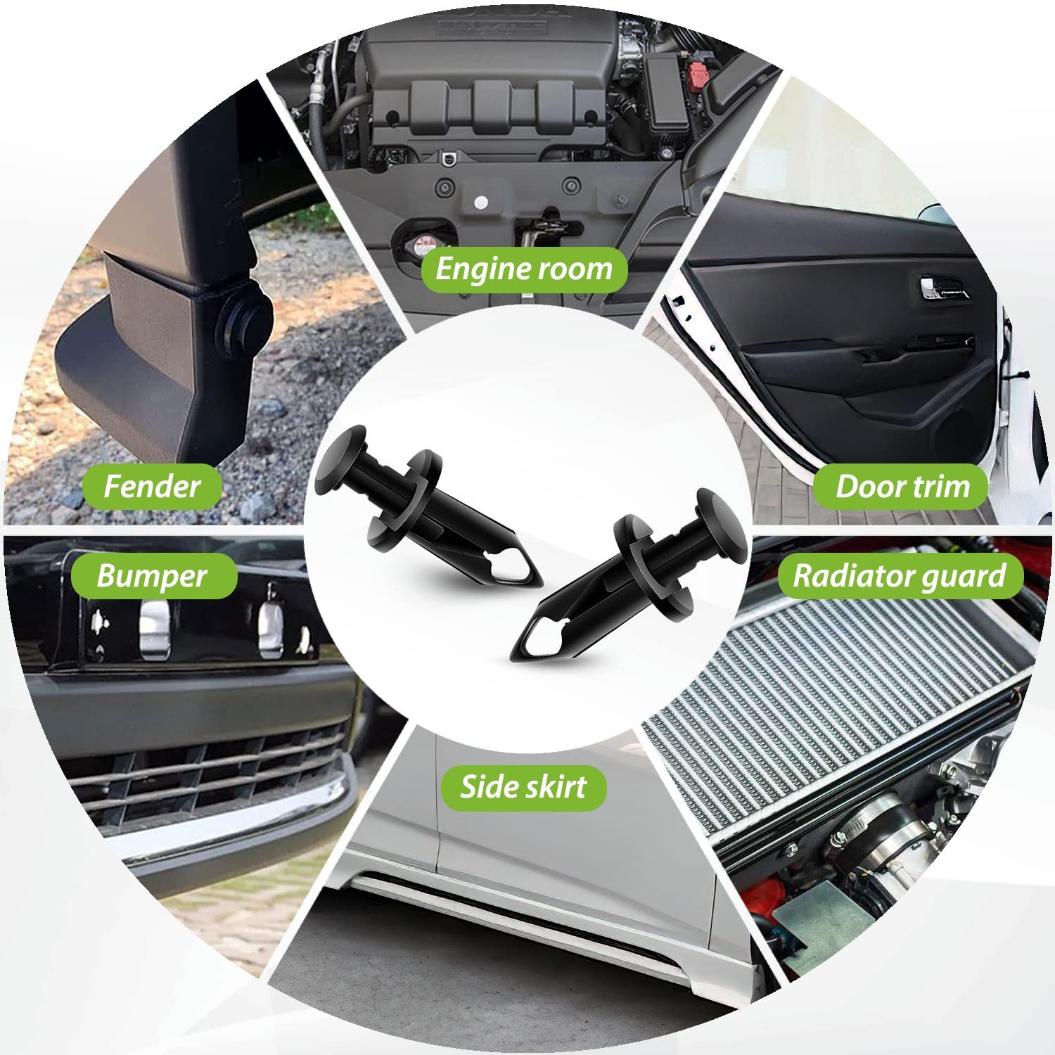 415pcs Plastic 18 Most Popular Sizes Auto Push Pin Rivets Set Car Clips for Toyota GM Ford Honda Acura Chrysler