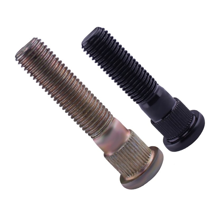 Auto Parts Fastener Stainless Steel anti-theft trailer Rim Fixing Screw Wheel bolts with Neck Knurled